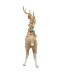 Fitz & Floyd 17.75" Noel Holiday Grand Deer, Ceramic Christmas Reindeer Figurine