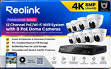 Reolink NVS8-8MD84TB 4K Security System with 8 PoE Dome Cameras, 4TB NVR & 12-Camera Expansion