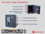 First Alert 2087DF-BD Waterproof Fire-Resistant Safe, 0.94 cu. ft., Digital Keypad