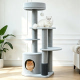 Catry Cohos 64" All-in-one Cat Tree with High Back Sofa, Condo & Washable Bed