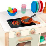 Battat Two N' One Wooden Kitchen Café with Dishes and Chalkboard, Toddler and Pr