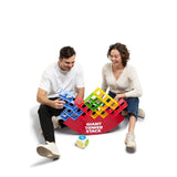 Giant Tower Stack Stacking Game, Up to 4 ft., Rocking Balance Base & Case