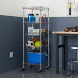 TRINITY EcoStorage 5-Tier NSF Rack w/ Pull-Out Baskets Wheels Adjustable Shelves