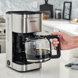 KRUPS Simply Brew 10-Cup Drip Coffee Maker with Glass Carafe and Reusable Filter