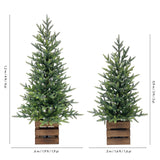 CG Hunter 4' and 3' Pre-Lit Pine Trees with 190 Total Warm White LED Lights