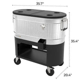 Permasteel 120-quart Galvanized Steel Rolling Cooler with Cover - Party Cooler