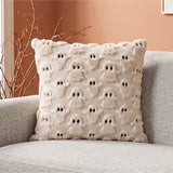 20" Halloween Embroidered Faux Fur Reversible Festive Throw Pillow with Fill