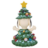 15" Jim Shore Peanuts Snoopy Christmas Tree Lighted Statue LED 6Hr Timer Resin