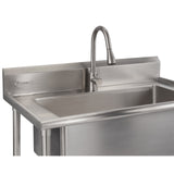 TRINITY 32" X 16" Stainless Steel Utility Sink with Pull-Out Faucet