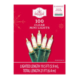 Holiday Time 21 Ft 100-Count Incandescent Mini Christmas String Lights, 2 Pack