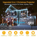 Christmas Snowflake Projector LED Moving Snowfall Laser Light Party Strobe Lamp