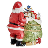 Fitz Floyd St Nicholas Santa Cookie Jar, Ceramic Christmas Holiday 6 Qt Canister