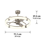 Artika Sunnyvale 28” LED Fandelier Ceiling Fan with Light and Remote, Dimmable Low Profile Modern Ceiling Fan