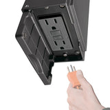 Globe Electric Sconce with GFCI Outlet - 14" Matte Black Outdoor Wall Light