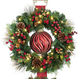 Member’s Mark 3-Wreath 18" Pre-Lit Christmas Door Hanger with 60 LED Lights & Timer