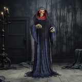 Animated Rise Up Reaper Halloween Animatronic, 5-Ft to 6.8-Ft Motion Activated Decoration