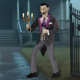 6' Animated Vampire Butler Halloween Decoration with Blinking Eyes, Motion Sensor