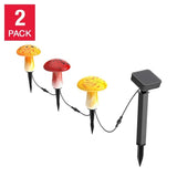 Infinity X1 6Ct Solar Glass Mushroom Landscape Accent Lights, 2 Set of 3 Lights