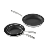 Member's Mark 3-Pc Ceramic Hybrid Fry Pan Set, Hexagon Tri-Ply Nonstick 8 10 12