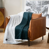 50" × 60" Berkshire Life Heated Faux Fur Throw – 4 Heat Settings, Reversible