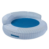 Big Joe Dryside Island Tandem 2-Person Inflatable Pool Float – Fabric Covered Floating Lounge with Air Pump