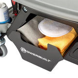 Powerbuilt Heavy Duty Rolling Shop Seat with Tool Storage Drawer, Locking Swivel Casters & Removable Trays