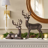 Member’s Mark 2-Piece Carved Deer Set with Antiqued Black & Copper Finish