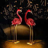 Evergreen 35”H Solar LED Flamingo Pair, Set of 2