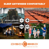 Disc-O-Bed XL Single Camping Cot – Portable Folding Cot Bed with Carry Bag, Side Organizer & 500 lb Capacity