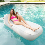 Big Joe Aura Drift Inflatable Pool Float Chaise w/ Pump Fabric Cover 400lb