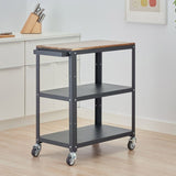 Seville Classics Stainless Steel Kitchen Cart, Storage Basket & Wheels Workspace