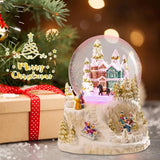 Christmas Music Snow Globe – Christmas Village Scene, Nativity, Holy Angel