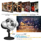 Christmas Snowflake Projector LED Moving Snowfall Laser Light Party Strobe Lamp