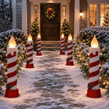 Mr. Christmas Outdoor Decoration 24-inch Tall Red & White Blow Mold Candle, 2-pk