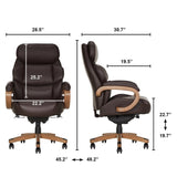 Henredon Adrano Big & Tall Executive Office Chair, High Back with Memory Foam