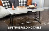 Lifetime Commercial 4-Foot Adjustable Height Folding Table 2-Pack – Indoor & Outdoor HDPE Utility Tables
