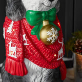 2.5 Ft H LED Christmas Figurines Holiday Porch Greeter, Blow Mold Welcome Greeter