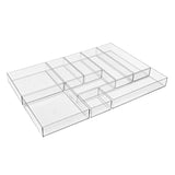 iDESIGN Drawer Organizer Set, 9 Clear Modular & Stackable Plastic Tray in 4 Size