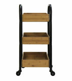 Oceanstar Portable Storage Cart with 3 Easy Removable Bamboo Trays