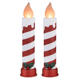 Mr. Christmas Outdoor Decoration 24-inch Tall Red & White Blow Mold Candle, 2-pk