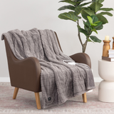Berkshire Heated Throw Blanket, 4 Heat Settings 50" x 60" Polyester