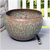 Gilbert & Bennett 150 ft. Decorative Garden Hose Holder – Metal Hose Container with Copper Finish and Leaf Design