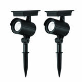 Mainstays Solar Powered Black LED Landscape Spot Light, 60 Lumens (2 Count)