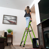 Little Giant MightyLite 5 ft Fiberglass Stepladder – 300 lb Type IA Platform Ladder