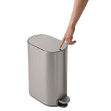 Kohler 8L Slim Stainless Steel Step Trash Can, Quiet Close Fingerprint Resistant