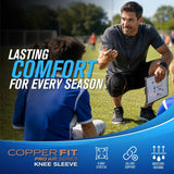 Copper Fit Pro Air Knee Compression Sleeves, Breathable Lightweight Design, 2-pc