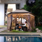 Crown Shades 15' x 13' Pop Up Screen House Gazebo with Mosquito Netting & Wheeled Carry Bag