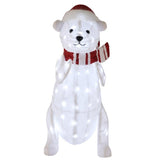 2-Pack Lighted Polar Bear Christmas Decor 4 Ft & 2.6 Ft Twinkling Bear Yard Prop