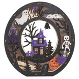 BOO Wooden Light Up Letters Set of 3 Halloween LED Tabletop Décor with Timer