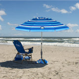 Tommy Bahama 7.5ft Beach Umbrella AnchorX UPF 50+ Tilt Wind Vent with Carry Bag